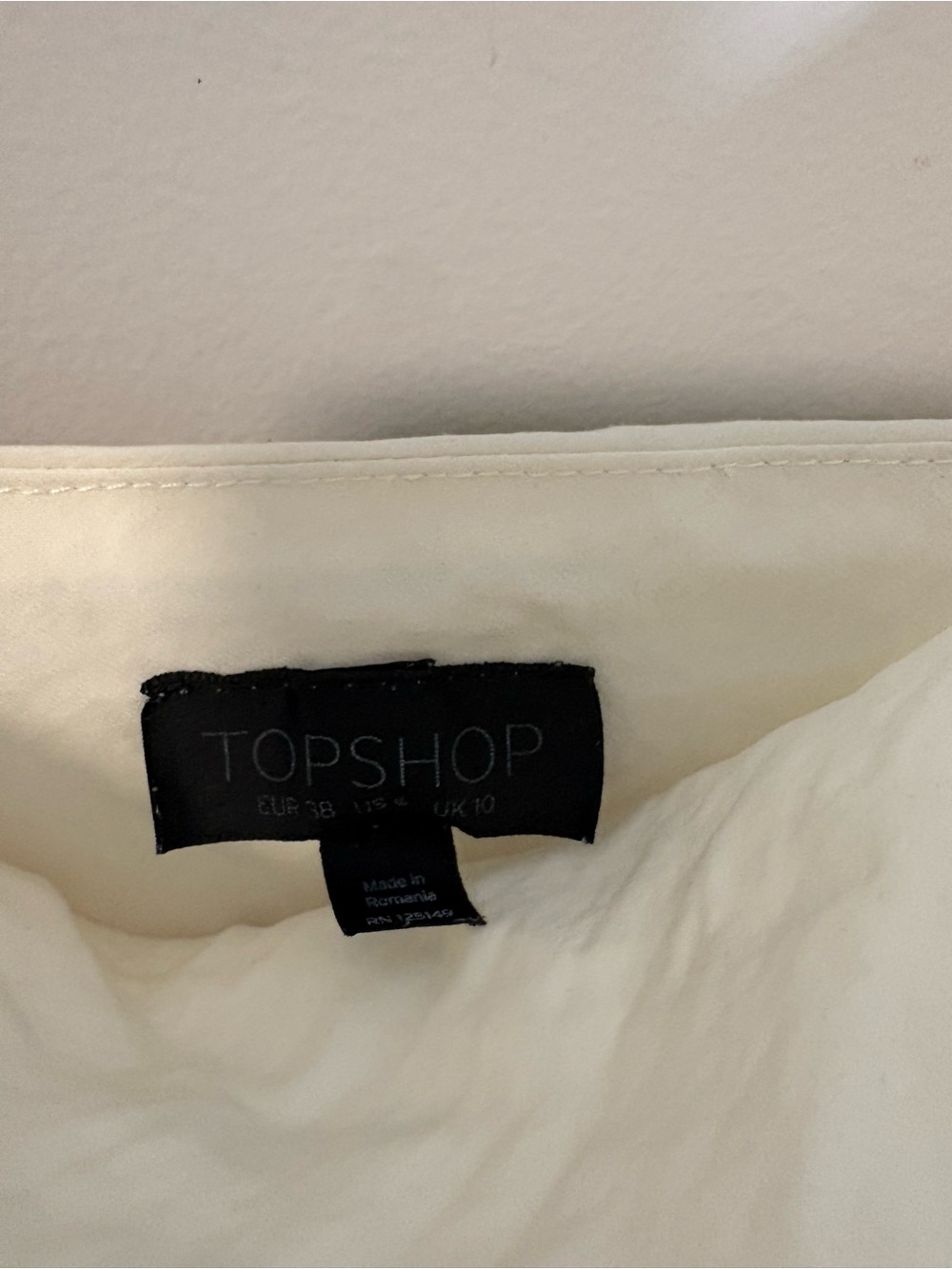 Topshop Ivory Satin Lined Midi Slip Dress — Size M - Picture 5 of 9